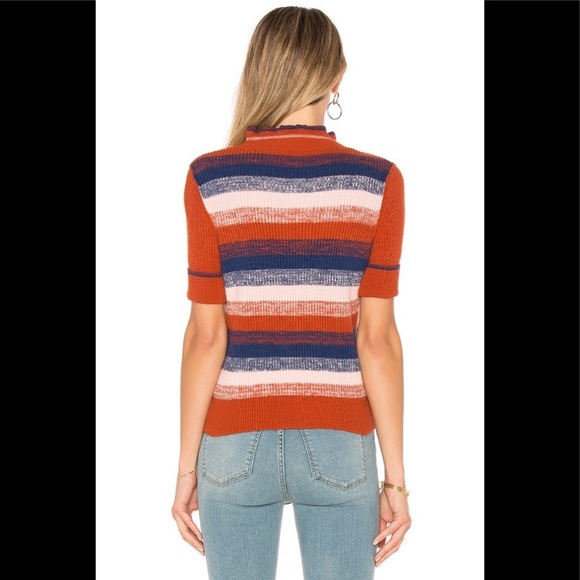 NWT Free People Best Intentions Striped Half Sleeve Sweater Shirt Size L - Picture 4 of 16
